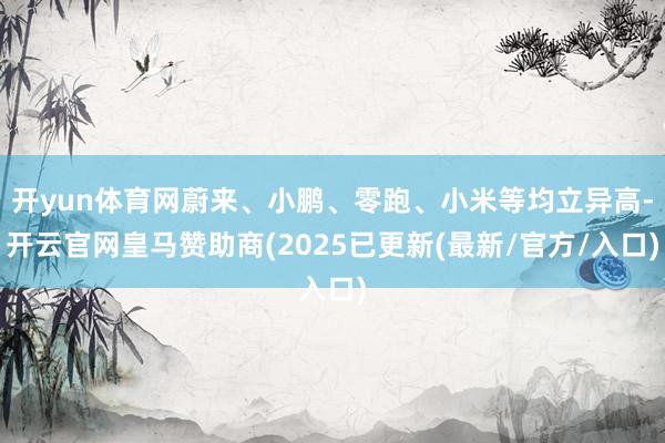 开yun体育网蔚来、小鹏、零跑、小米等均立异高-开云官网皇马赞助商(2025已更新(最新/官方/入口)